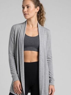 Icebreaker Cool-Lite Merino Sphere Lightweight Open Cardigan Women’s XS Grey #73